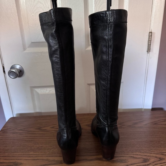 Frye Rory Scrunch Black Leather Boots 9 - Picture 8 of 15